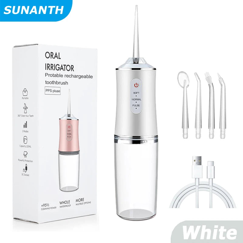 Portable Electric Water Flosser — Rechargeable Oral Irrigator for Teeth, Gums & Braces