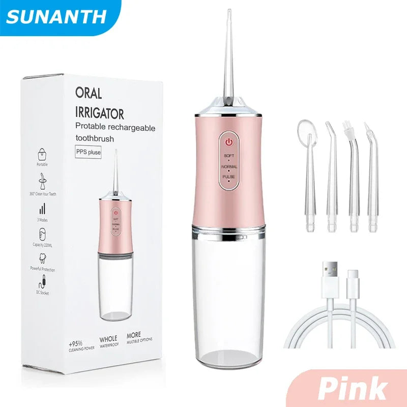 Portable Electric Water Flosser — Rechargeable Oral Irrigator for Teeth, Gums & Braces