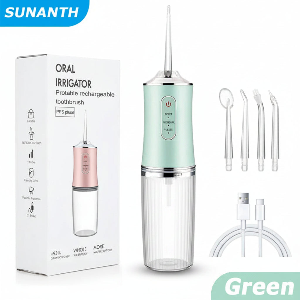Portable Electric Water Flosser — Rechargeable Oral Irrigator for Teeth, Gums & Braces