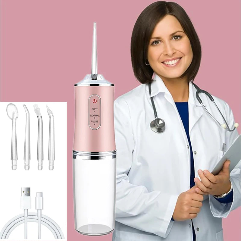 Portable Electric Water Flosser — Rechargeable Oral Irrigator for Teeth, Gums & Braces