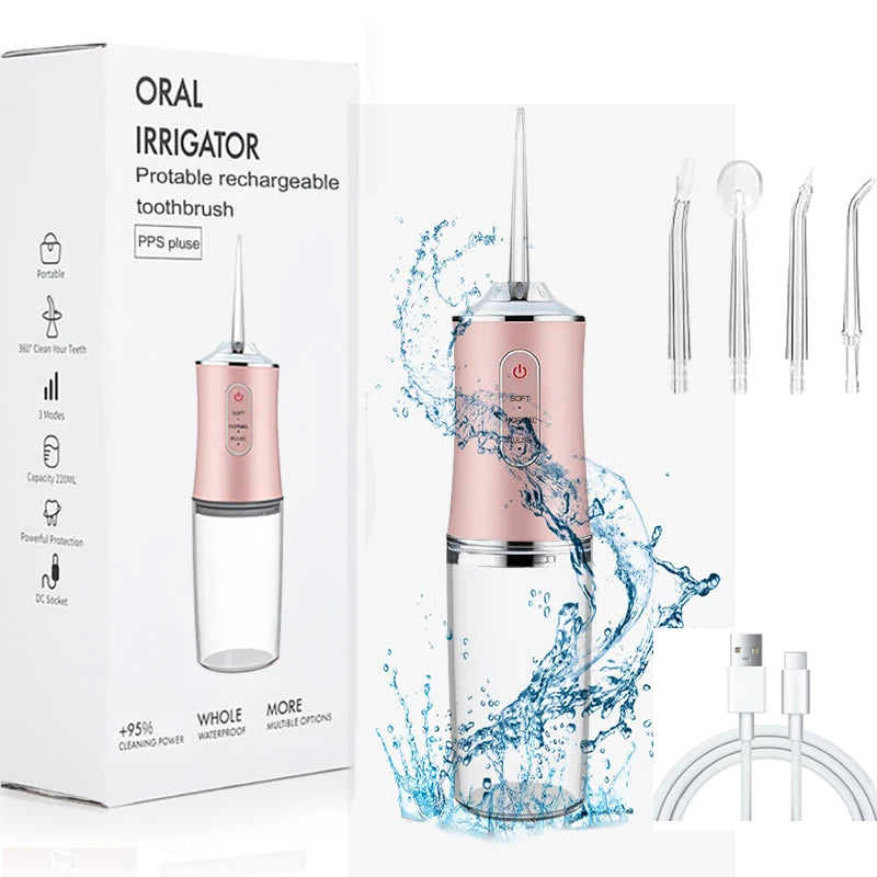 Portable Electric Water Flosser — Rechargeable Oral Irrigator for Teeth, Gums & Braces